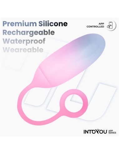 Huevo Silicona Doble Capa con APP Azul Rosa