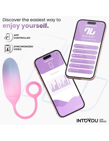 Huevo Silicona Doble Capa con APP Azul Rosa
