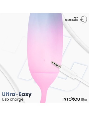 Huevo Silicona Doble Capa con APP Azul Rosa