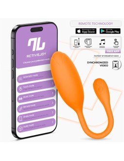 Logan Huevo Vibrador con APP Silicona Unibody Naranja