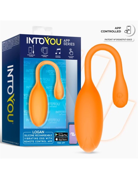 Logan Huevo Vibrador con APP Silicona Unibody Naranja