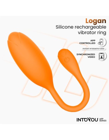 Logan Huevo Vibrador con APP Silicona Unibody Naranja