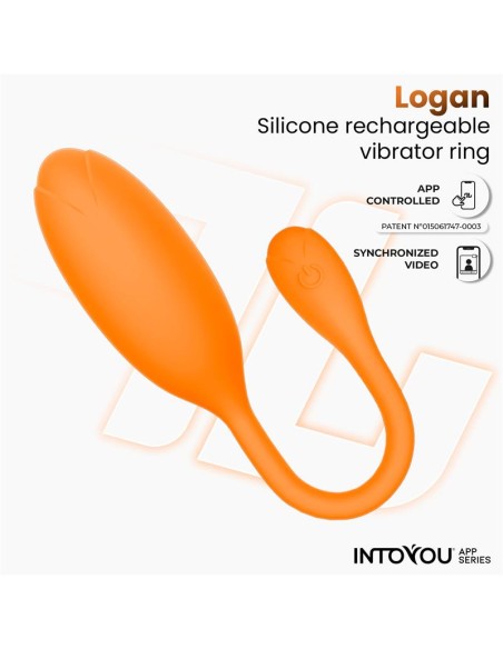 Logan Huevo Vibrador con APP Silicona Unibody Naranja