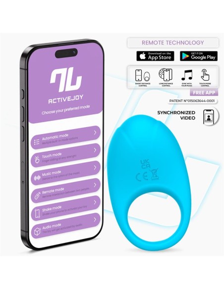 Ringo Anillo Vibrador con APP Unibody Azul