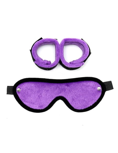 Rimba Bondage Play Esposas y Mascara Ajustables Color Purpura Rimba Bondage Play Esposas y Mascara Ajustables Color Purpura