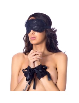 Rimba Bondage Play Esposas y Mascara Estilo Burlesque Color Negro 2