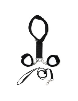 Collar y Esposas Desmontables Negro Ajustables 2