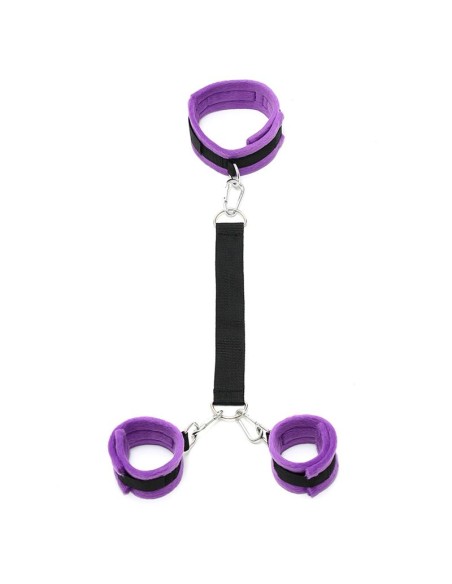 Collar y Esposas con Correas Ajustables Purpura Collar y Esposas con Correas Ajustables Purpura