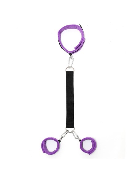 Collar y Esposas con Correas Ajustables Purpura Collar y Esposas con Correas Ajustables Purpura