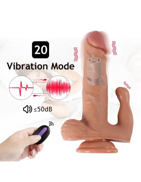 Brody Dildo con 20 Modos de Vibracion y Estimulador de Clitoris