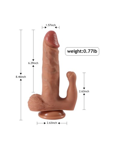 Brody Dildo con 20 Modos de Vibracion y Estimulador de Clitoris