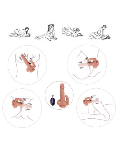 Haydon Dildo con 20 Modos de Vibracion y Estimulador de Clitoris