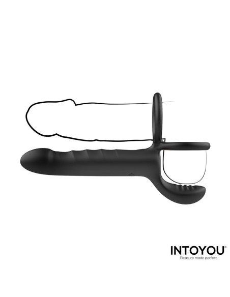 Magnor Dildo con Anillo Doble y Estimulador de Testiculos