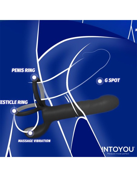 Magnor Dildo con Anillo Doble y Estimulador de Testiculos