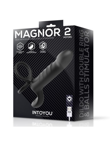 Magnor Dildo con Anillo Doble y Estimulador de Testiculos