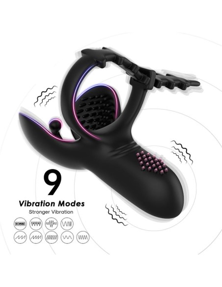Anillo Vibrador para Pene y Testiculos Ajustable