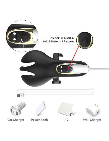 Anillo Vibrador para Pene y Testiculos Ajustable