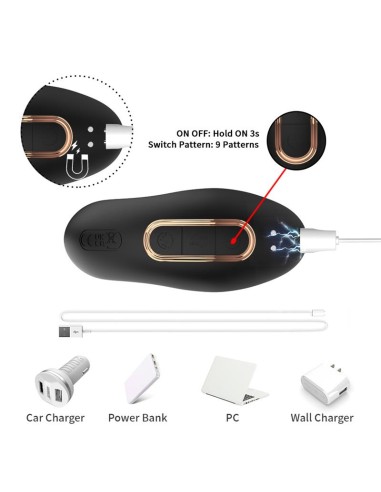Masajeador Prostatico Vibracion Thrusting y Estimulador de Clitoris