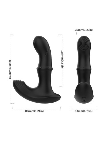 Masajeador Prostatico Vibracion Thrusting y Estimulador de Clitoris