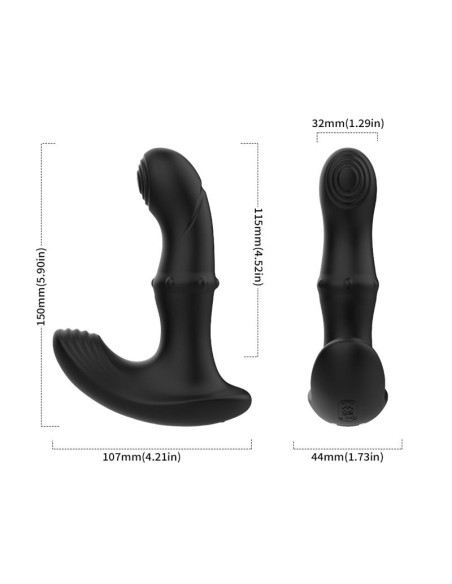 Masajeador Prostatico Vibracion Thrusting y Estimulador de Clitoris