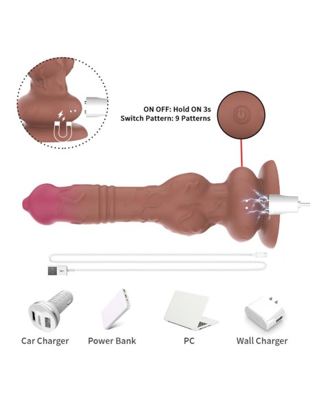 Dildo con Vibracion y Movimiento Thrusting