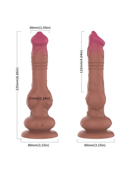 Dildo con Vibracion y Movimiento Thrusting