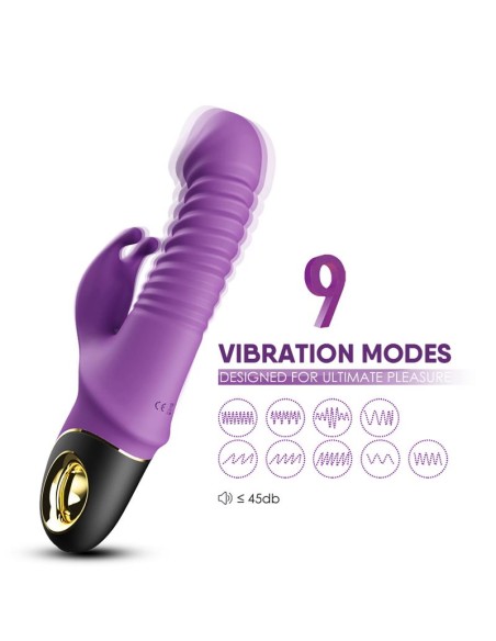 Vibrador con Thrusting y Oscilacion 360º Purpura