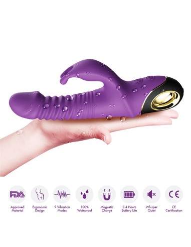 Vibrador con Thrusting y Oscilacion 360º Purpura