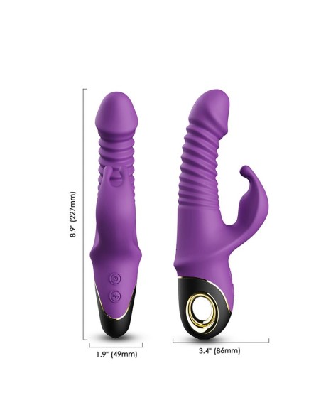 Vibrador con Thrusting y Oscilacion 360º Purpura