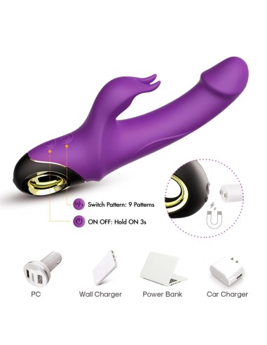 Vibrador con Rotacion 360º Purpura