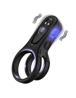 Mecha style Anillo Doble para el Pene con Vibracion