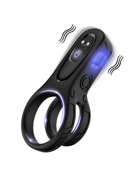 Mecha style Anillo Doble para el Pene con Vibracion