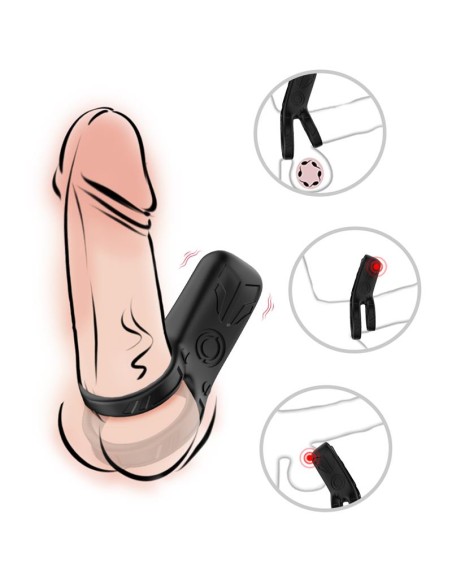 Mecha style Anillo Doble para el Pene con Vibracion