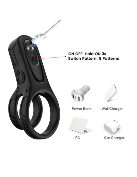 Mecha style Anillo Doble para el Pene con Vibracion