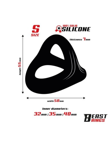 Anillo Triple Silicona Solida 40 35 32mm Talla S