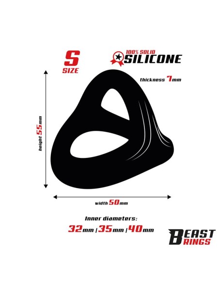 Anillo Triple Silicona Solida 40 35 32mm Talla S