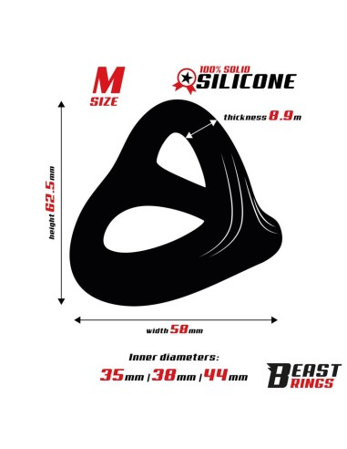 Anillo Triple Silicona Solida 44 38 35mm Talla M