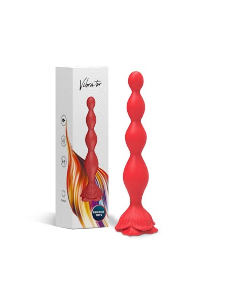 Cadena Anal con Vibracion Base de Rosa