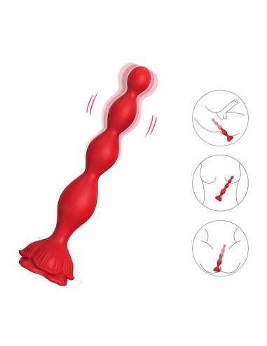 Cadena Anal con Vibracion Base de Rosa