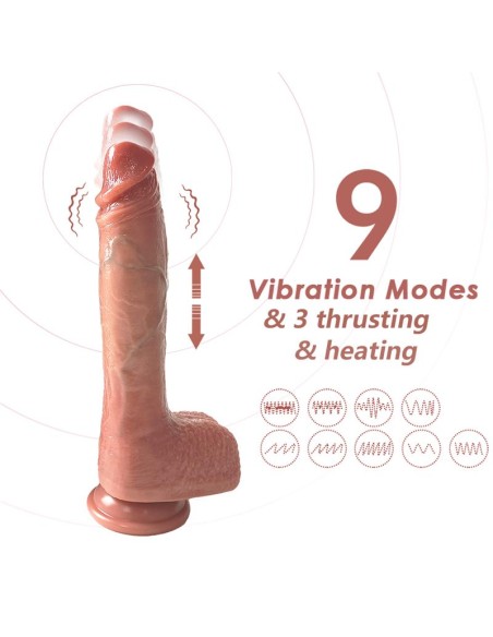 Dildo con Vibracion Thrusting y Calor