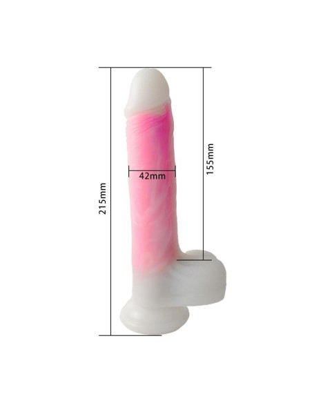 Dildo Doble Capa con Vibracion Thrusting y Calor