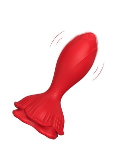 Plug Anal con Vibracion Base de Rosa