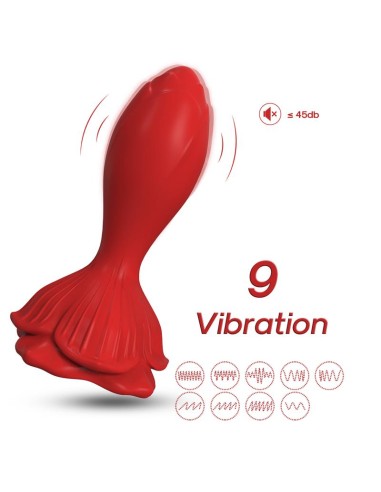 Plug Anal con Vibracion Base de Rosa