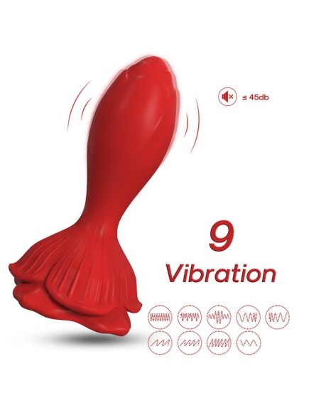 Plug Anal con Vibracion Base de Rosa