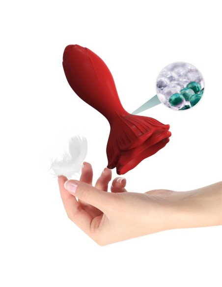 Plug Anal con Vibracion Base de Rosa