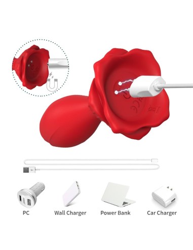 Plug Anal con Vibracion Base de Rosa