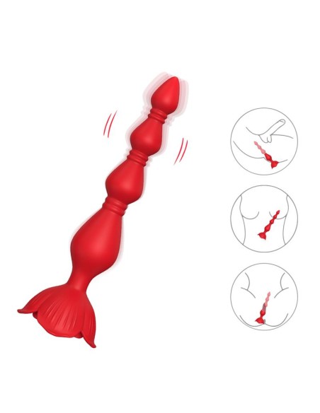 Cadena Anal con Vibracion Base de Rosa