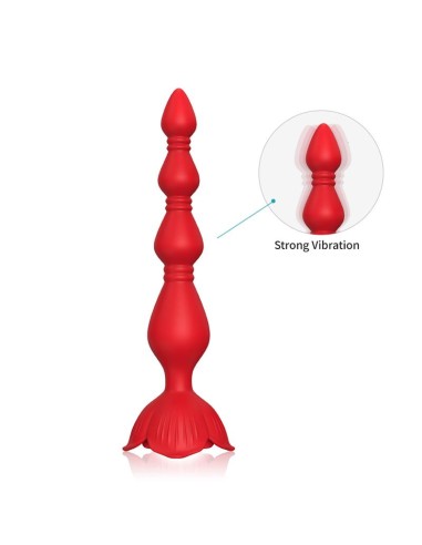 Cadena Anal con Vibracion Base de Rosa