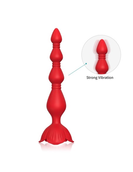 Cadena Anal con Vibracion Base de Rosa