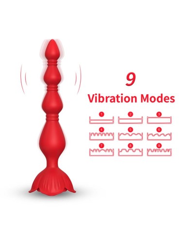 Cadena Anal con Vibracion Base de Rosa